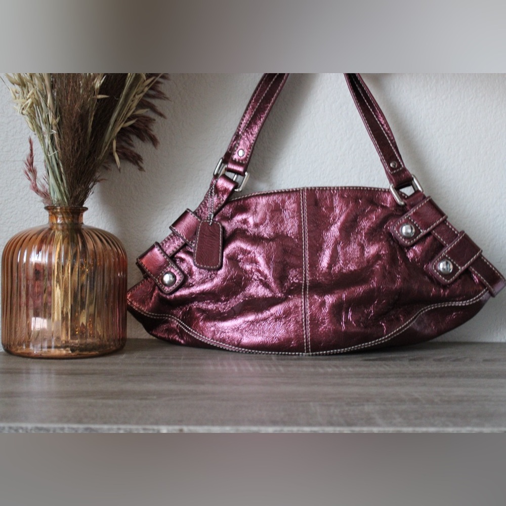 Y2K Mary Kay Shimmering Burgundy Shoulder Bag
